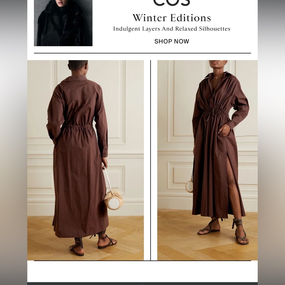 Matteau Gathered Organic Cotton-Poplin Maxi Shirt Dress - Picture 7 of 9